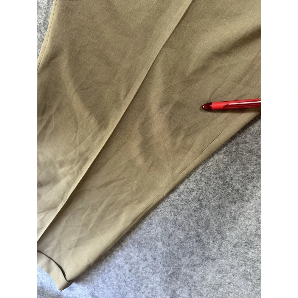 Van Heusen Studio Pleated Dress Pants 44/30 Khaki Brown Cuffed Professional